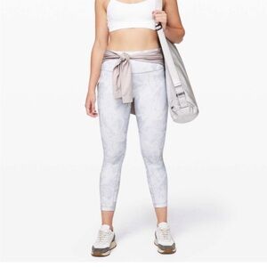 Lululemon Athletica Light Gray Floral Leggings